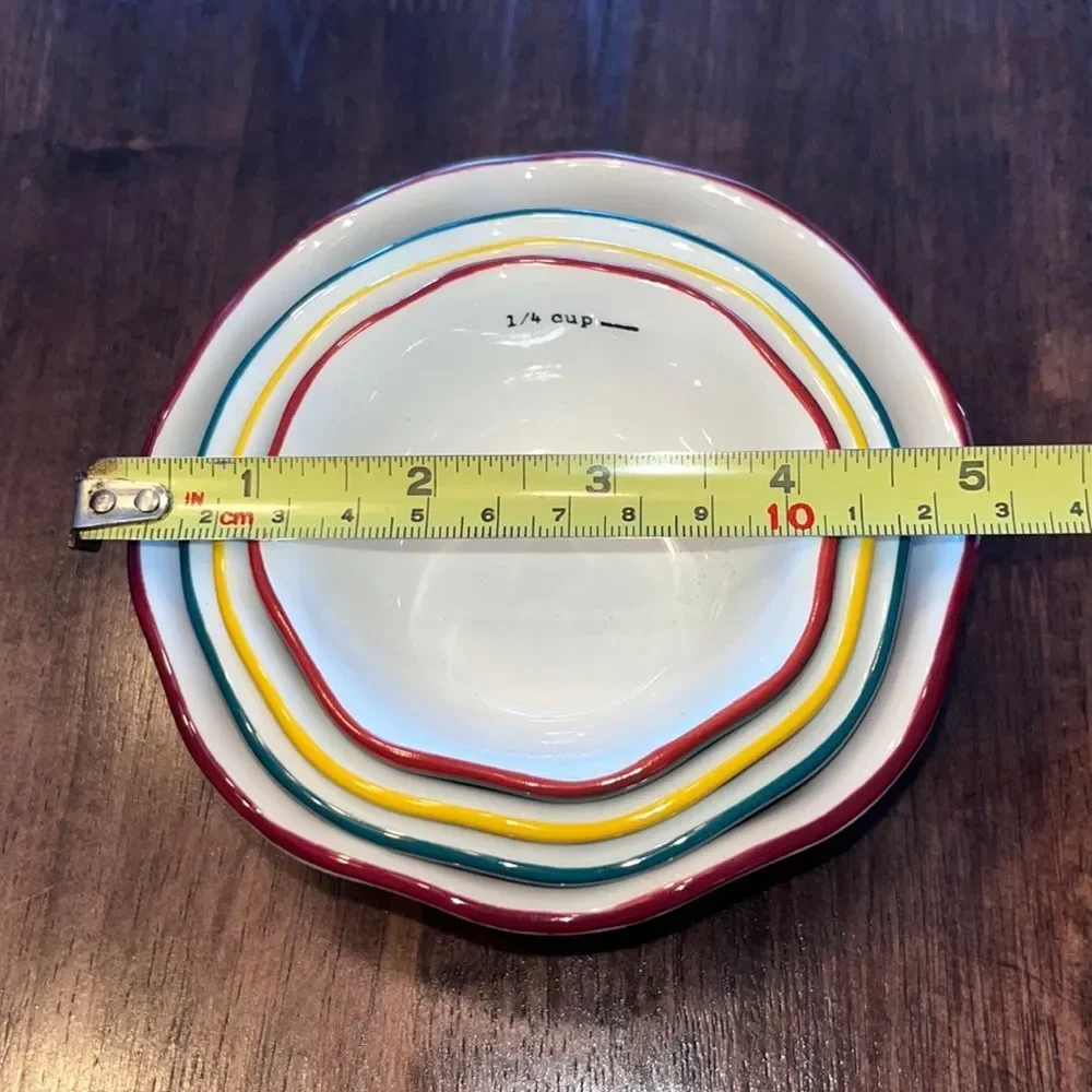 Set of 4 Pioneer Woman Nesting Measuring Cups -Different Floral Ceramic Bowls